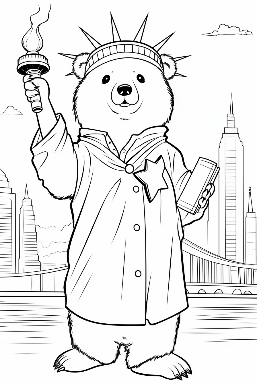 4. Cute bear wearing kurta and exploring New York ?