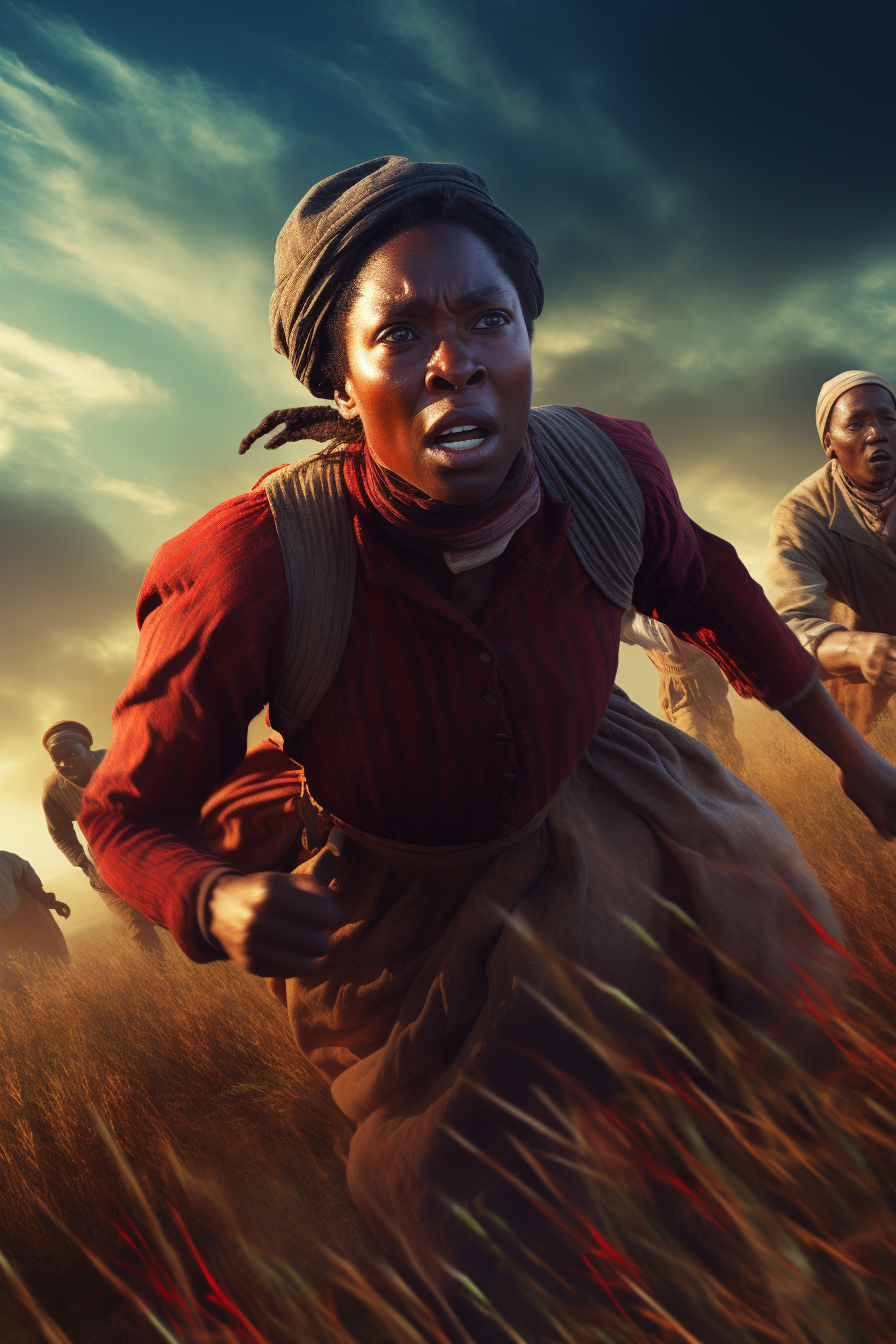 4. Harriet Tubman escaping slavery through field