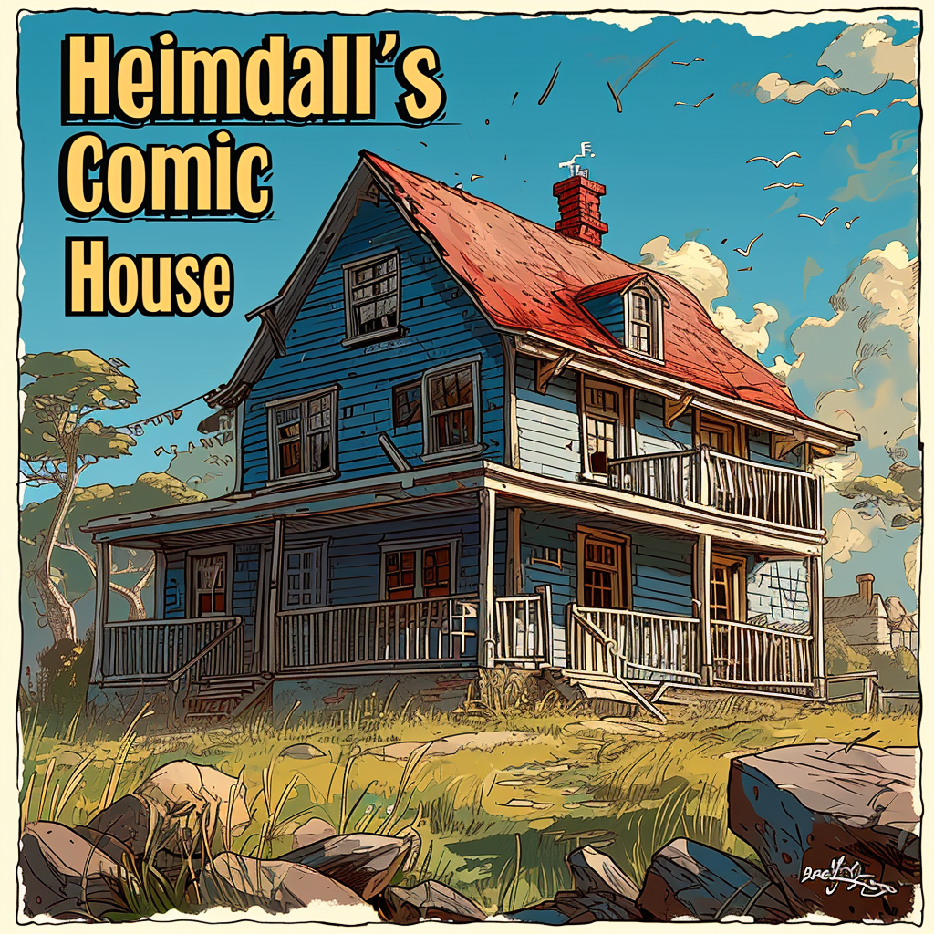 4. Cartoon image of  Heimdall's Comic House  poster