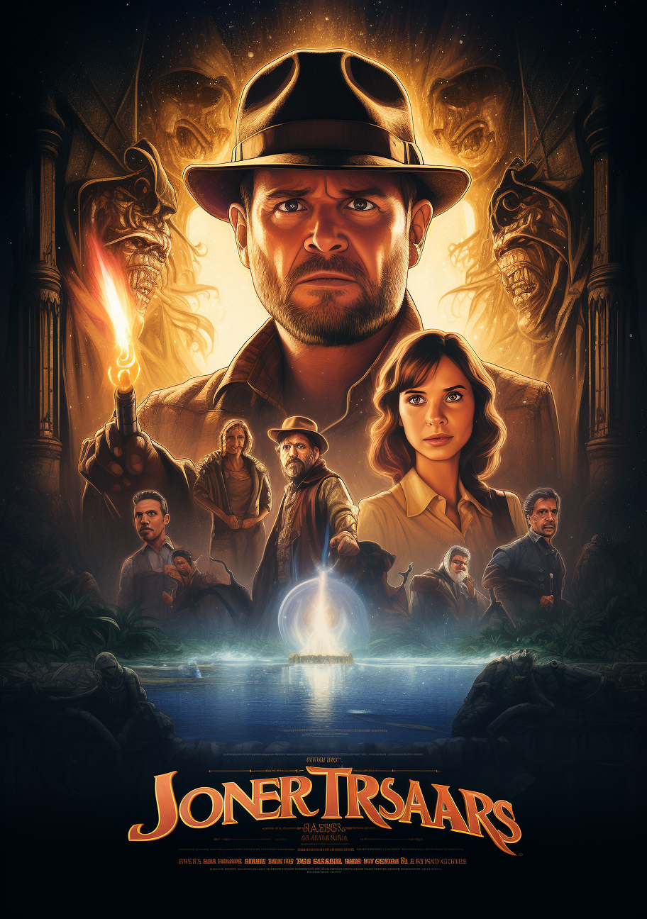 4. Epic movie poster showcasing Indiana Jones' quest