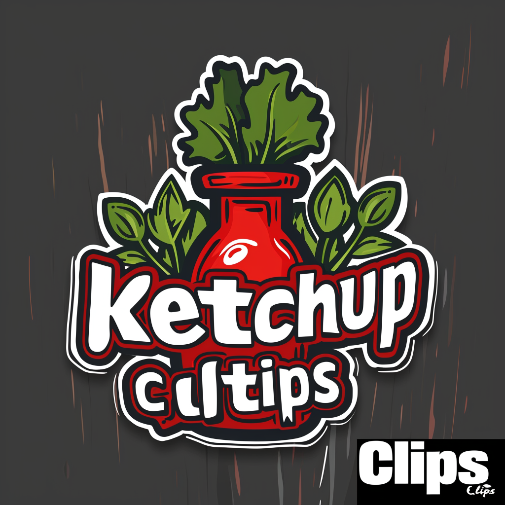 4. Logo of gaming company Ketchup Clips in cartoon style