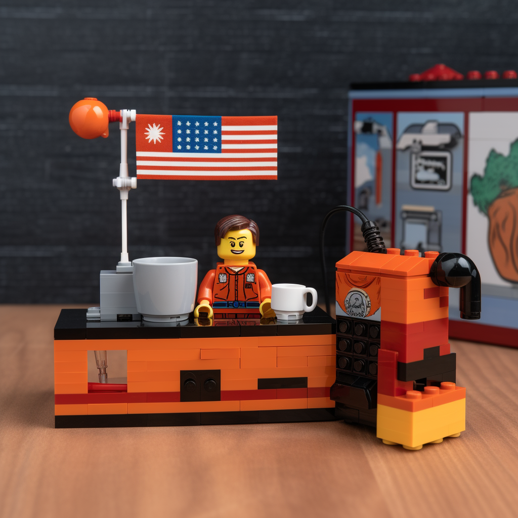 4. Lego set podcast episode ChinaTalk flags mic coffee