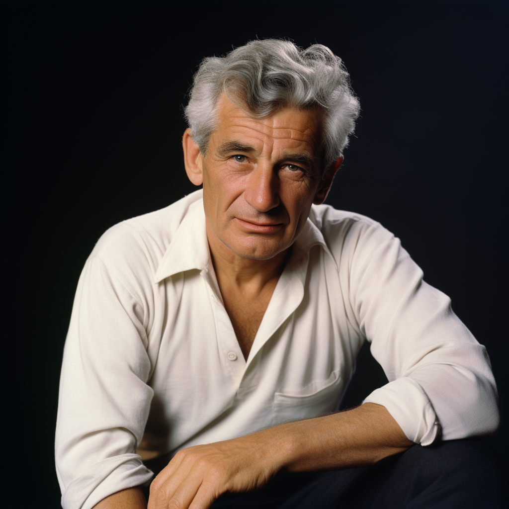 4. Iconic composer Leonard Bernstein conducting orchestra