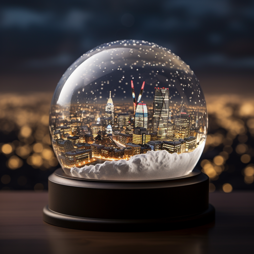 4. Picture of snow globe showcasing London's skyline