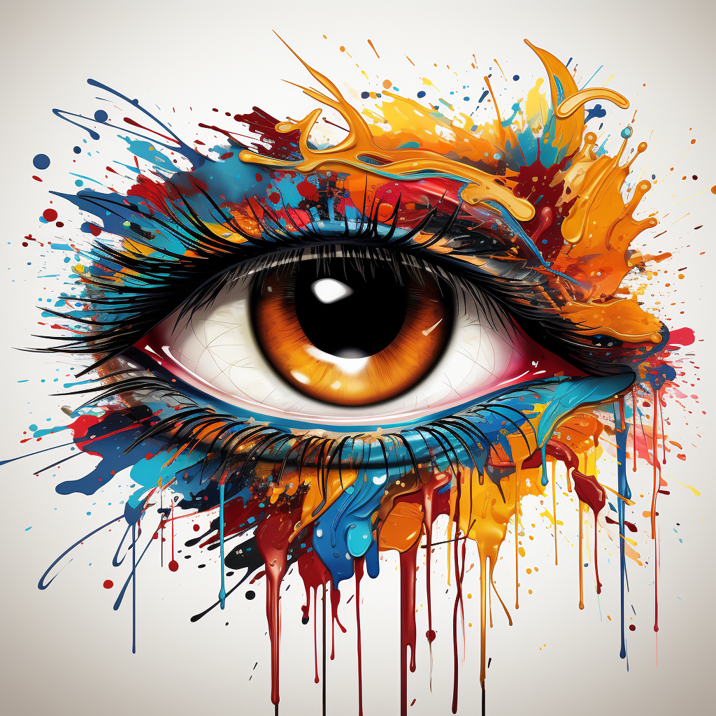 4. Captivating eye with forming lashes in abstract graphic design