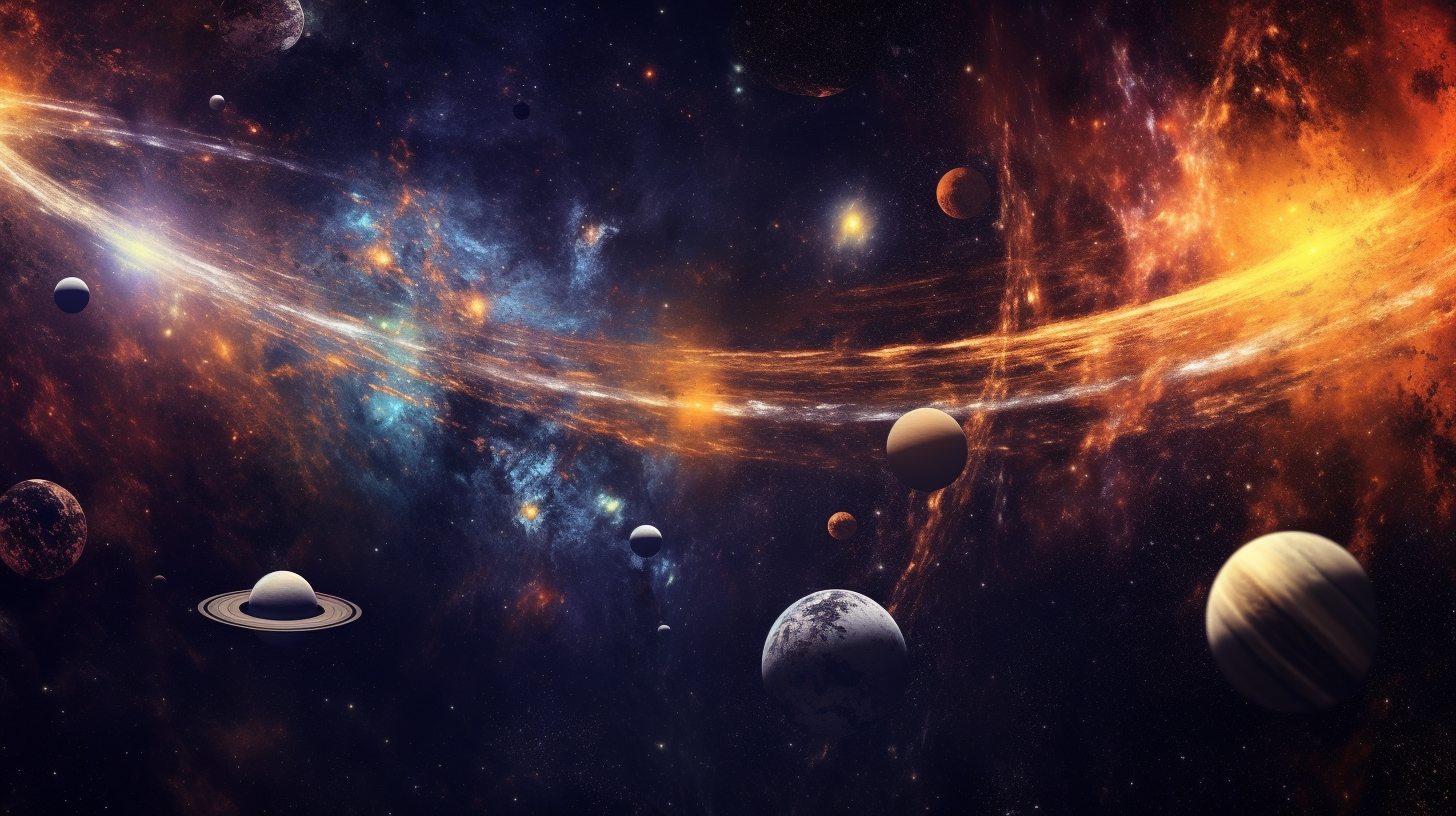 4. Panoramic image of vibrant cosmic solar system