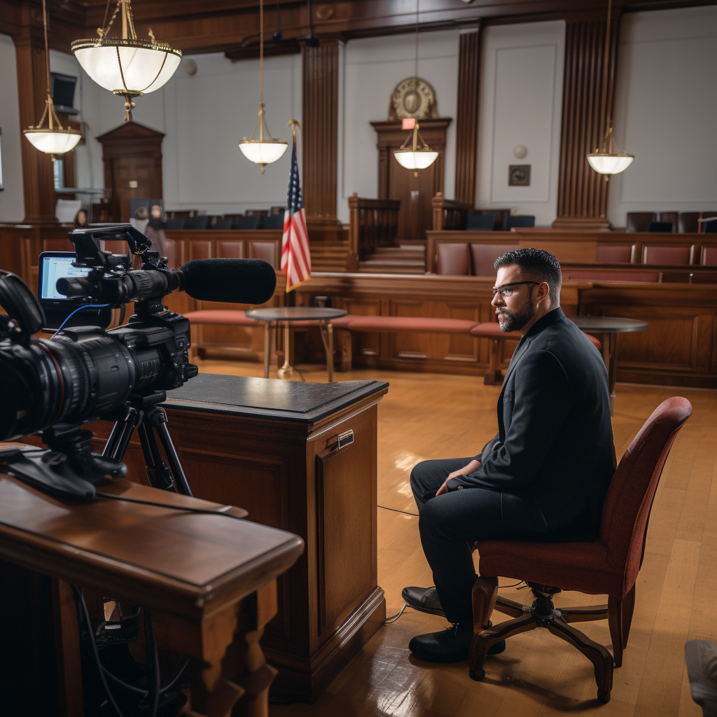 Legal documentary film in courthouse