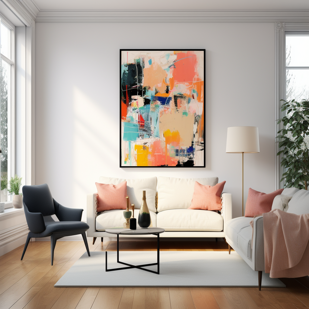 4. Colorful artwork in modern living room