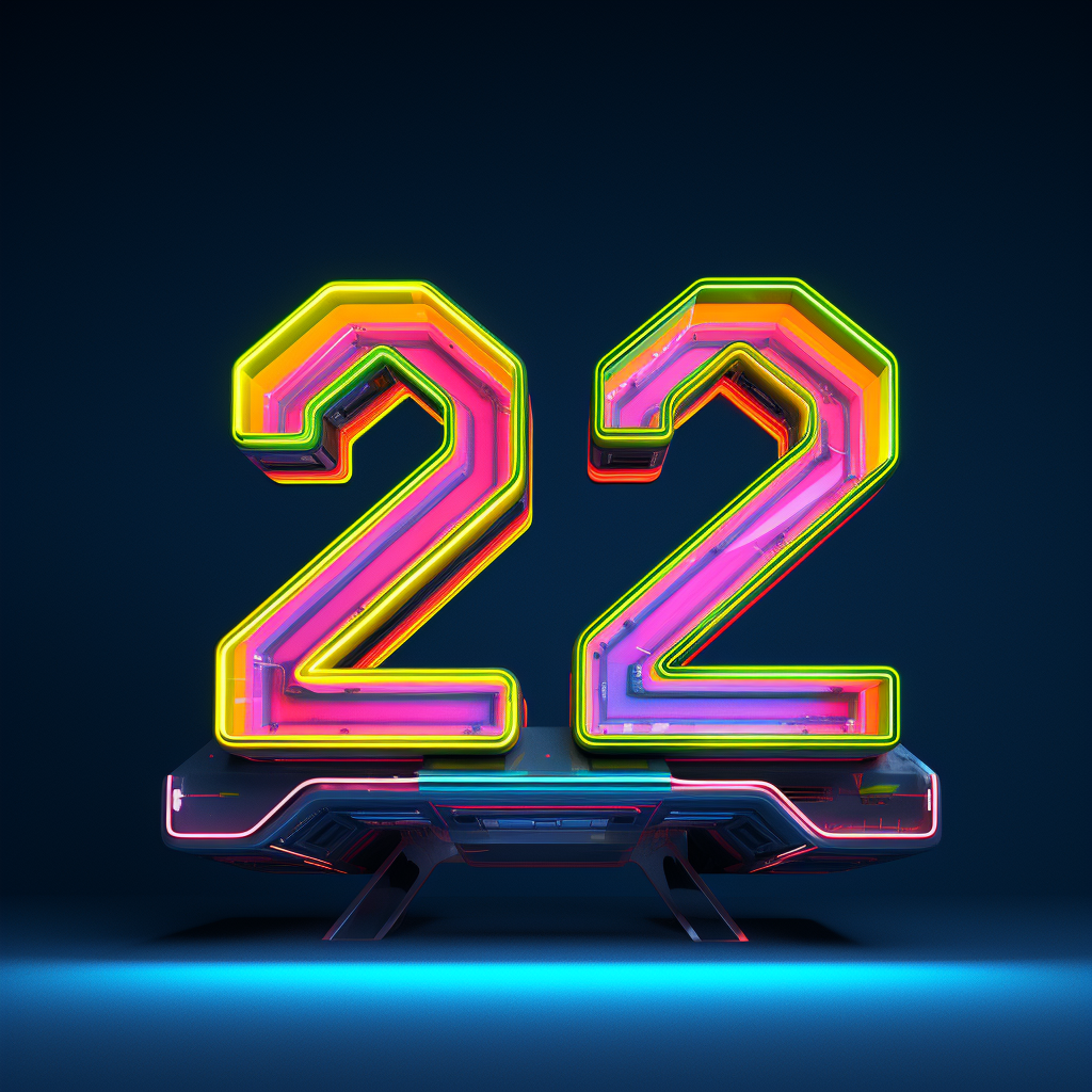 4. Eye-catching neon poster with  2024  text