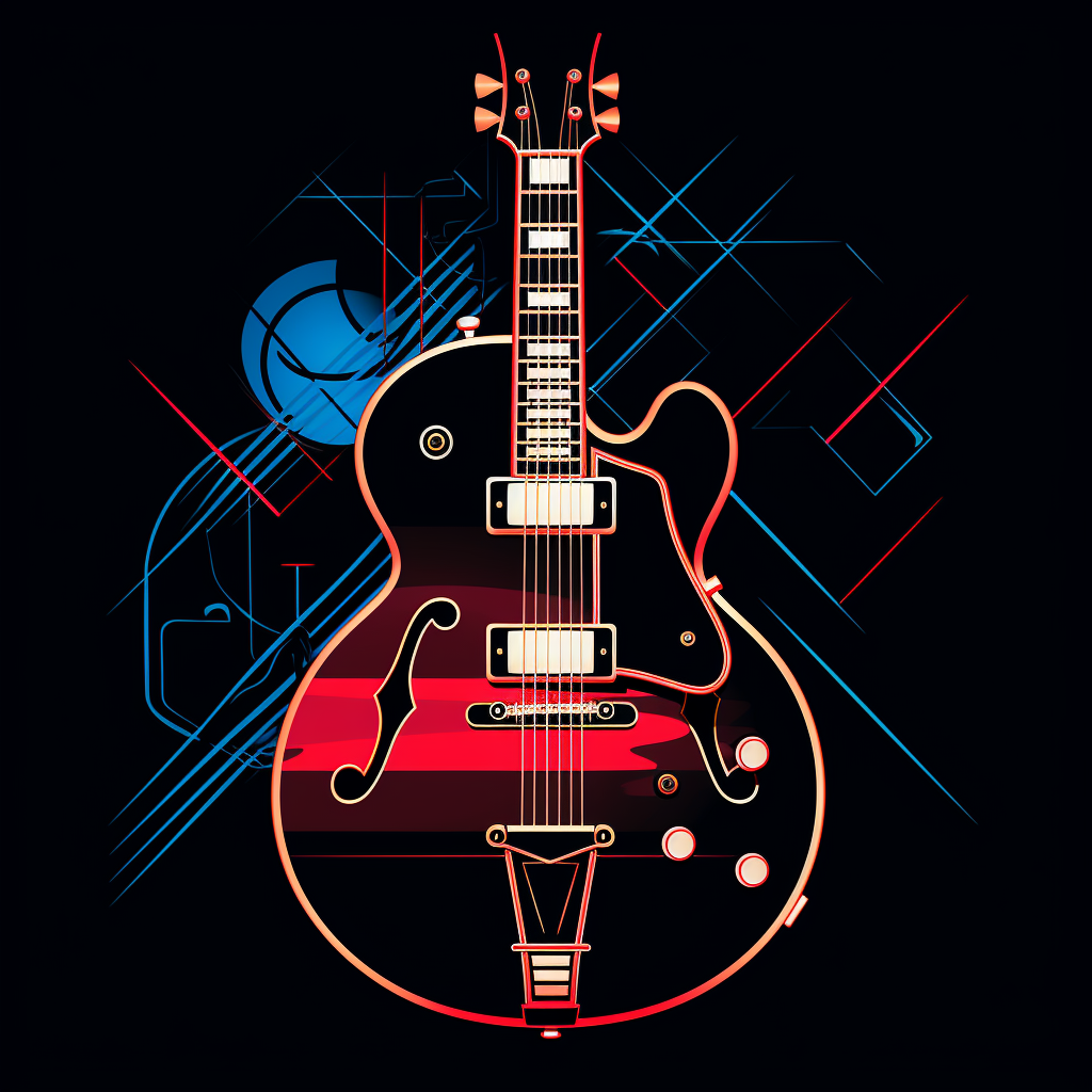 4. Stylish line art of Gibson ES-175 guitar.