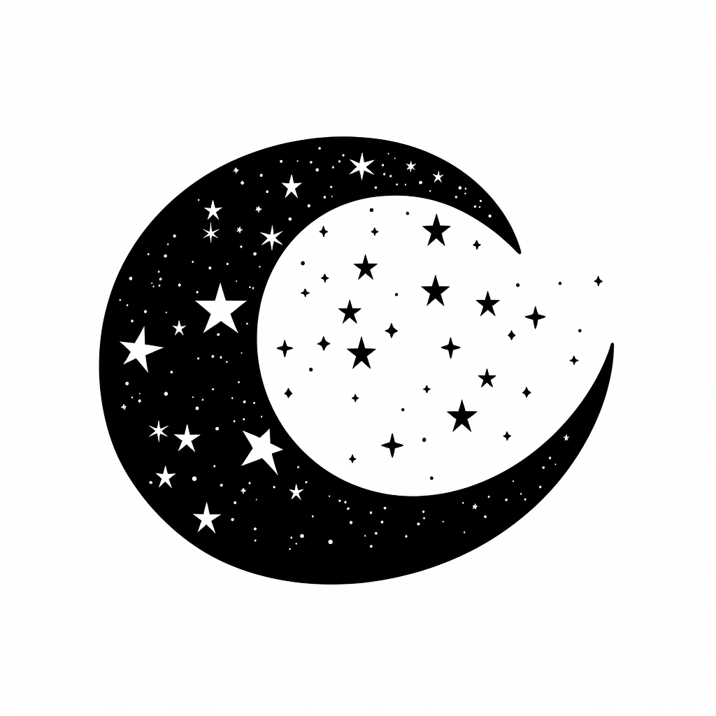 4. Beautiful Vector Image of a Crescent Moon with Stars