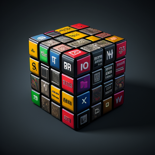 4. Colorful Rubix Cube with Operating System Logos