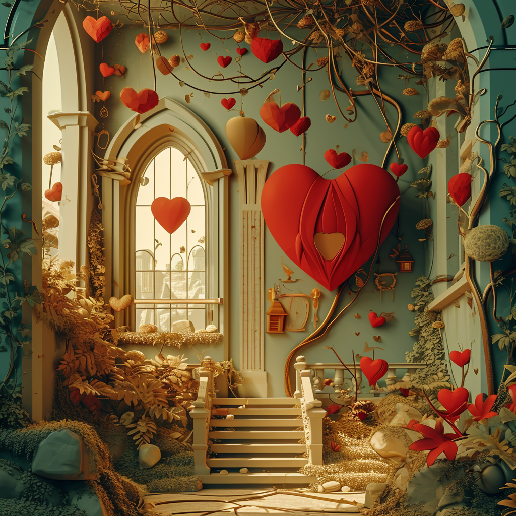 4. Whimsical Valentine's Day background illustration image