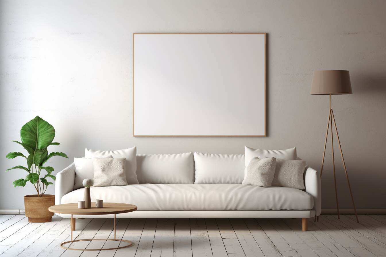 4. Cozy Living Room with Blank Board