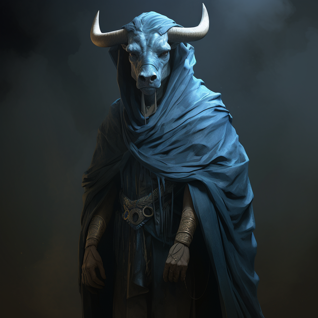 4. Lively Bull Minotaur in Nun's Head Covering