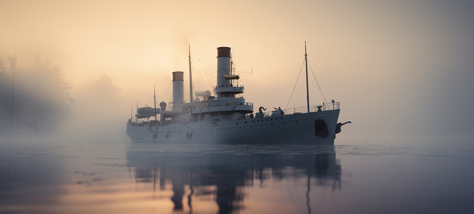 4. Majestic ship on misty lake