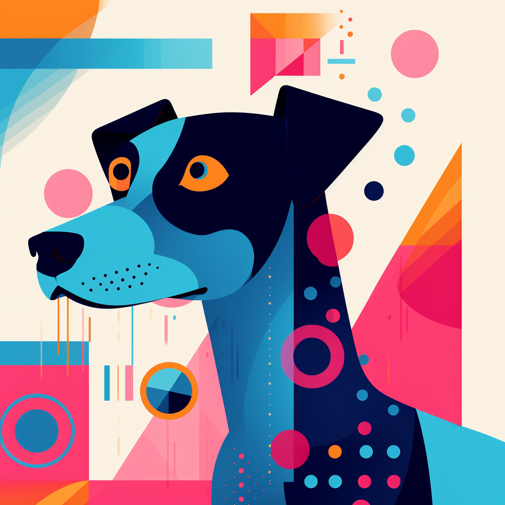 4. Playful and Vibrant Dog Illustration