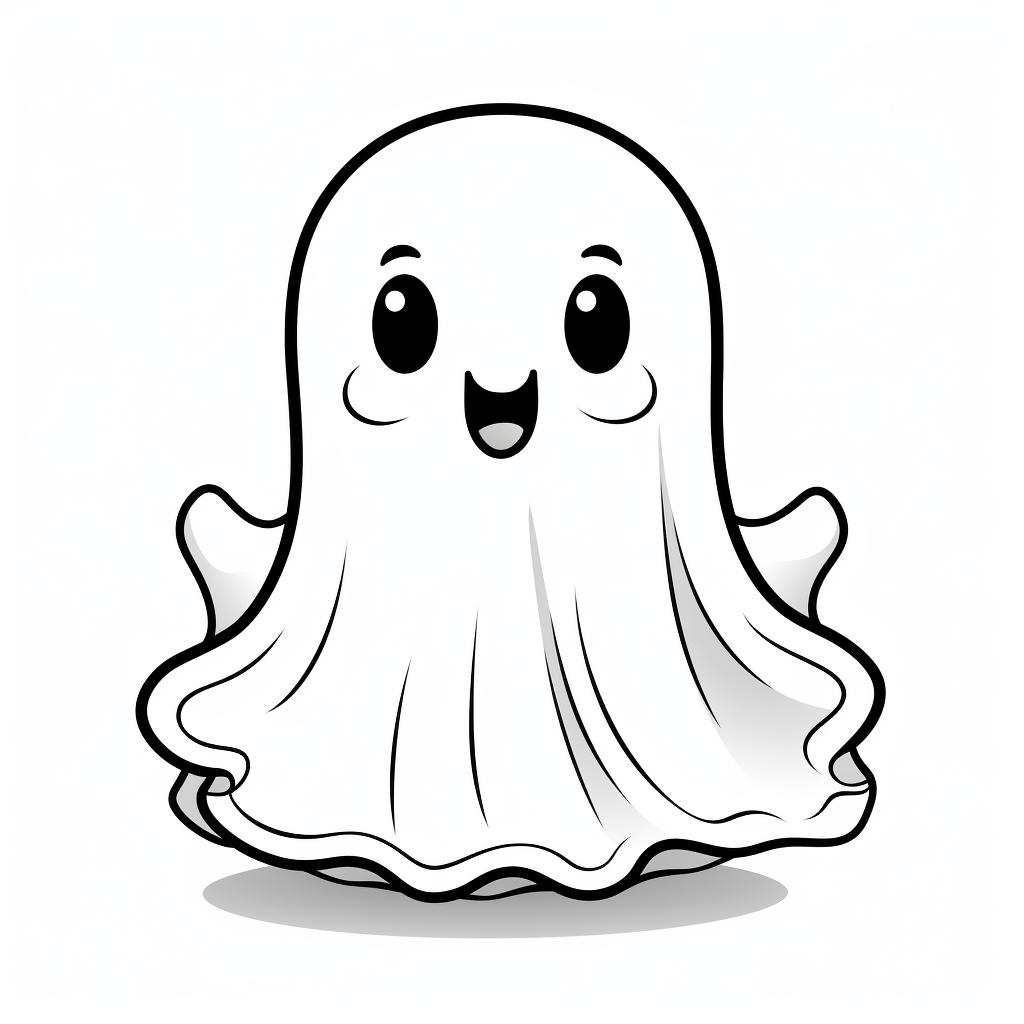 4. Adorable Ghost Coloring Page Image