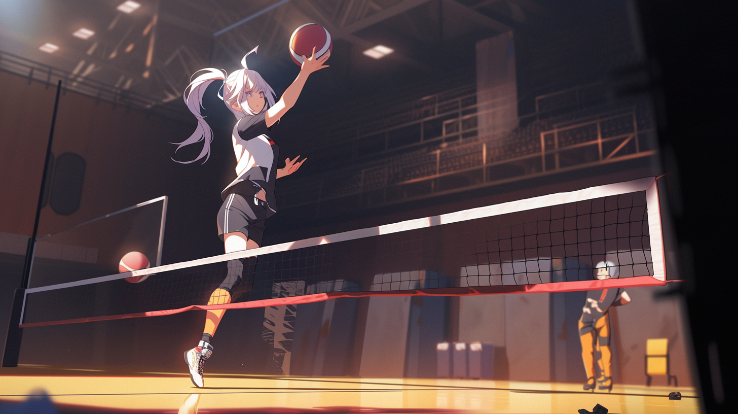 4. Dynamic volleyball players in action