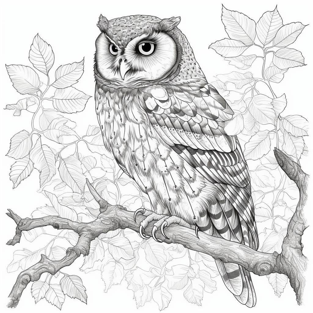 4. ALT Text for Image =  Cartoon owl on tree branch