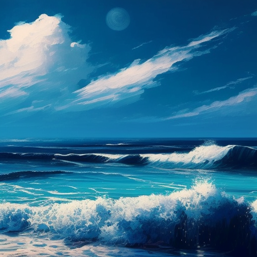 4. Beautiful blue ocean sky artwork