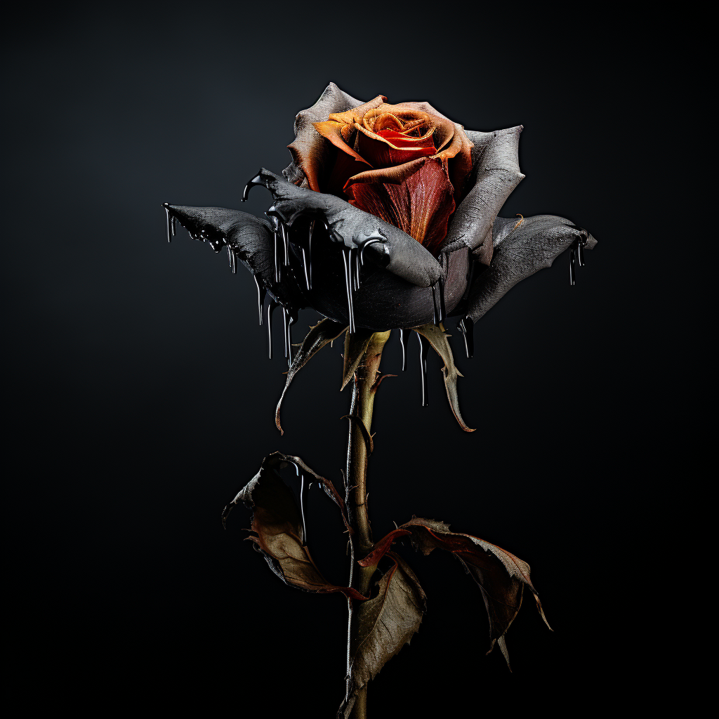 4. Wilted Rose on Black Background