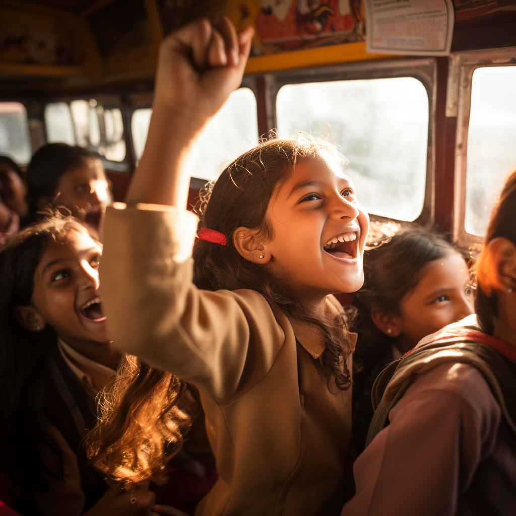 4. Children's Pure Happiness on School Trip