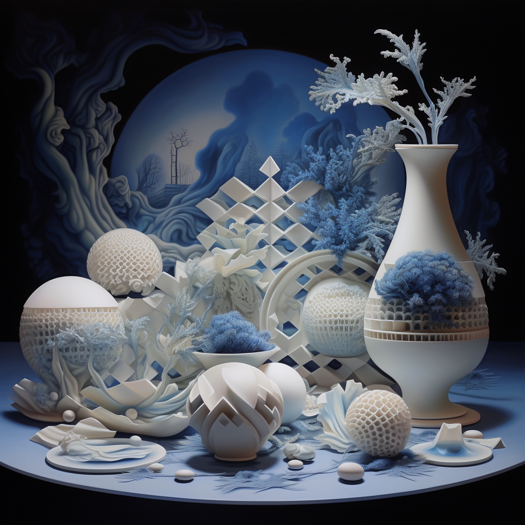 4. Quilted porcelain vessels in gotham style