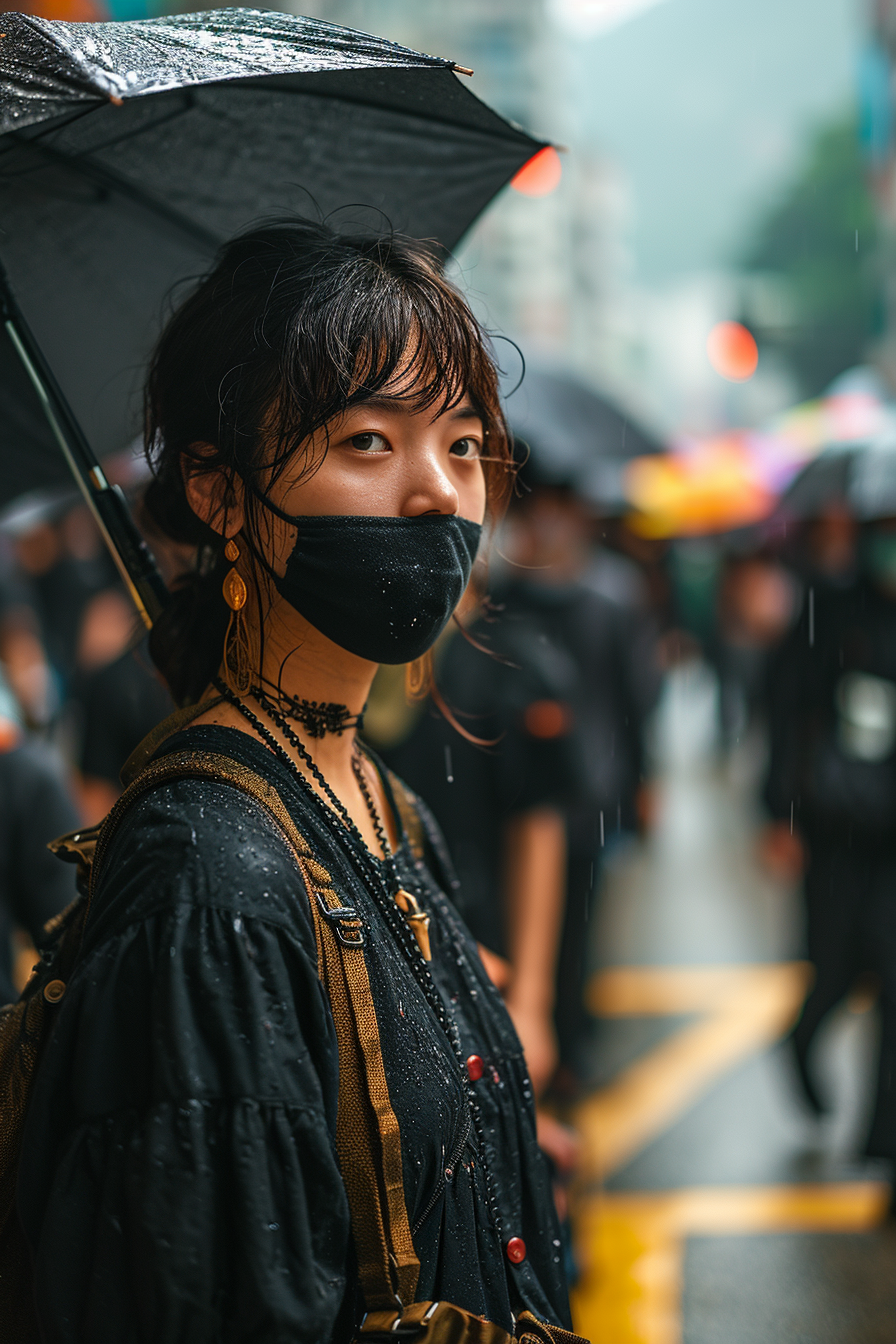 4. Resilient Protesters Holding Umbrellas ?