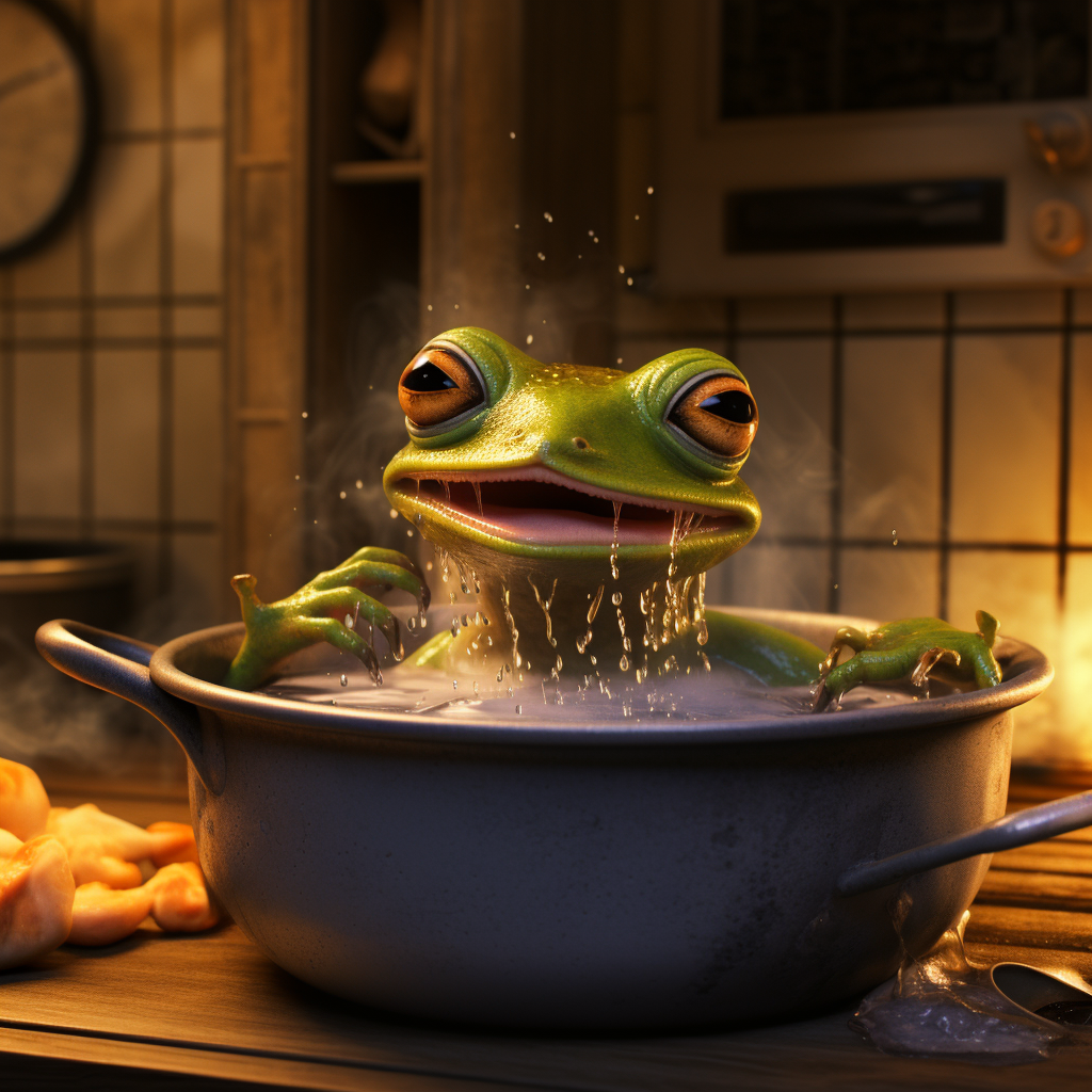 Frog in hot water