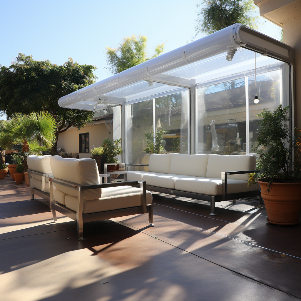 4. Clear PVC Panels for Weather Insulation and Elegance