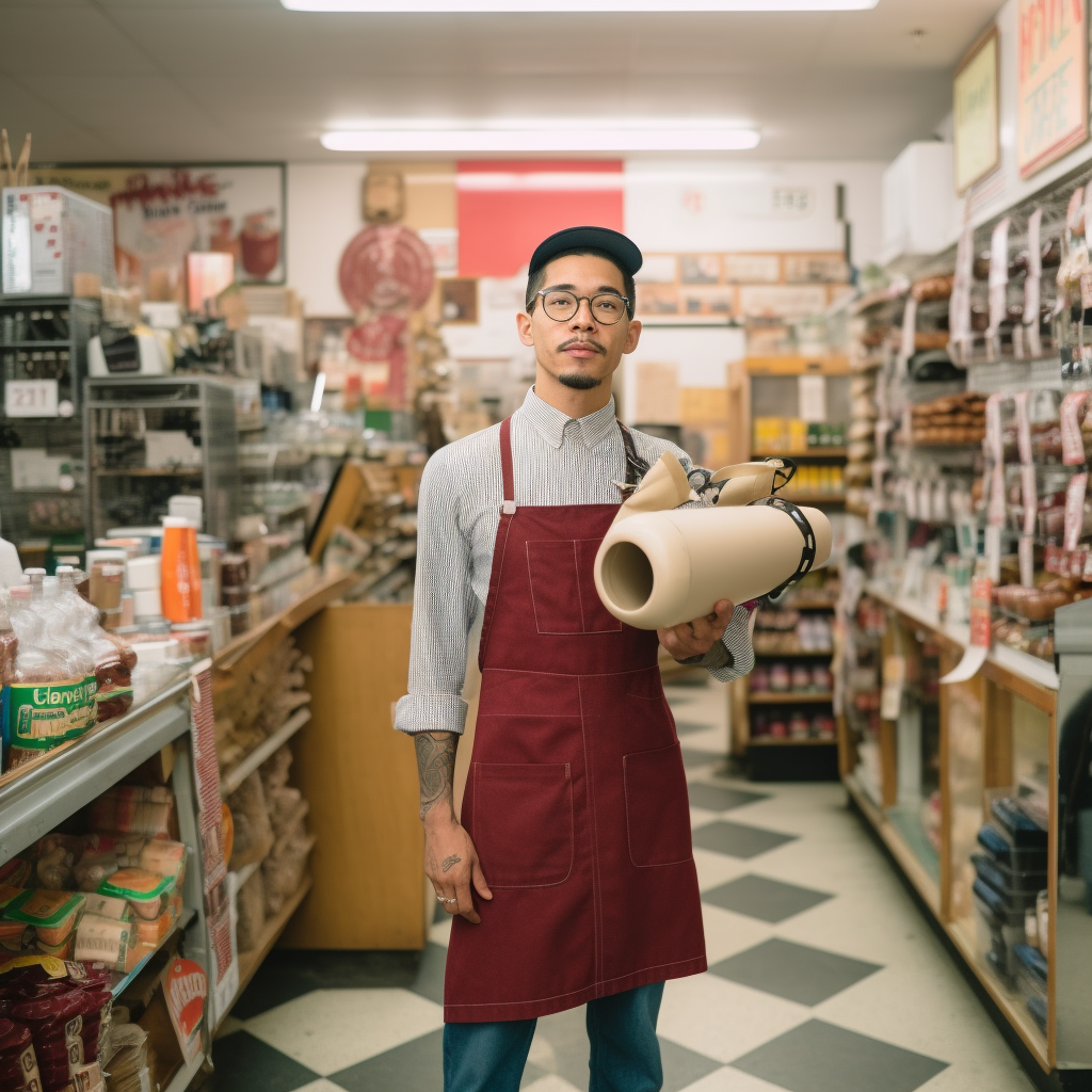 4. Stylish Latino man holding megaphone ?