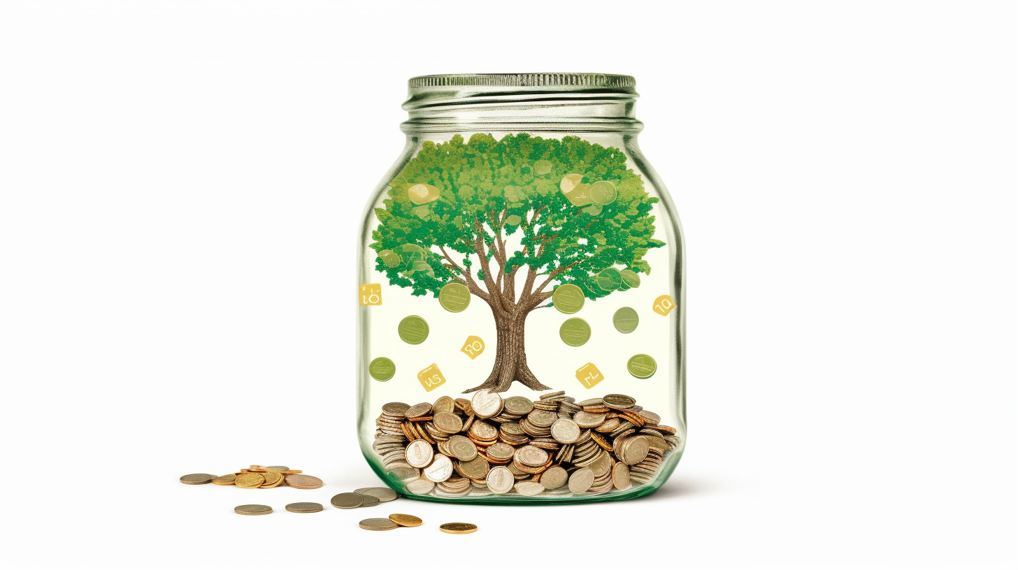 4. Eco Savings Jar Filled with Coins