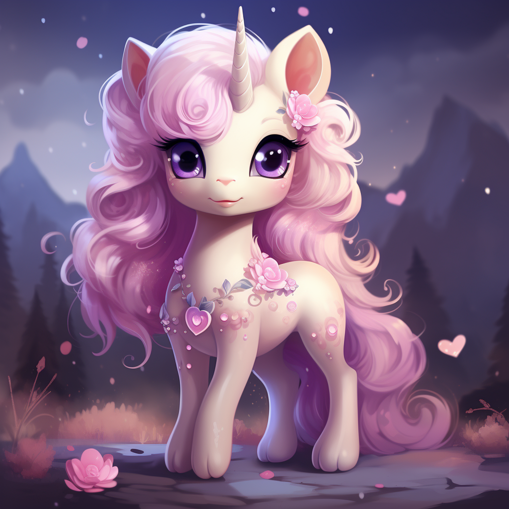 4. Cute unicorn chibi with sparkling horn