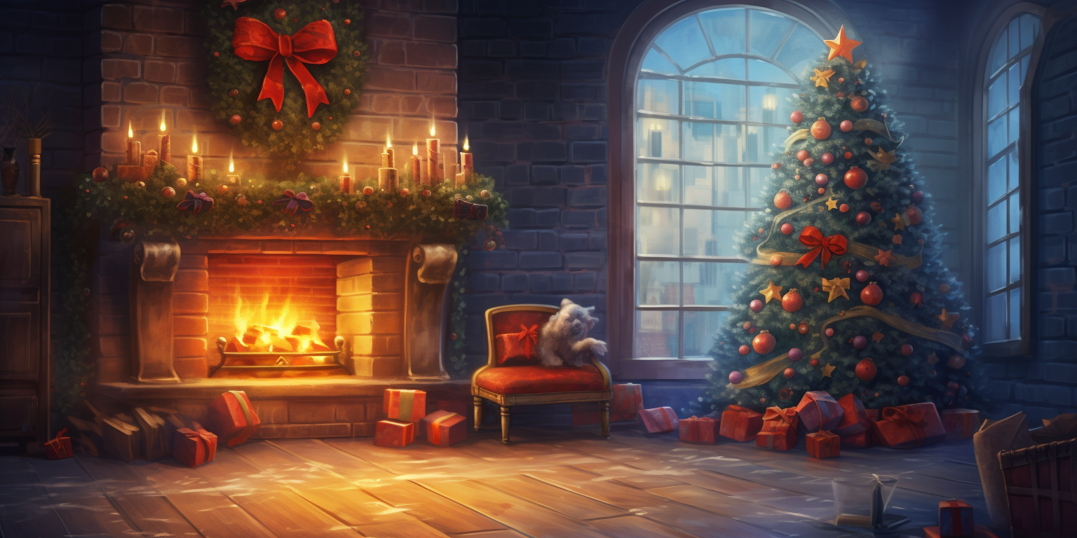 4. Warm and Cozy Christmas Fireplace Scene