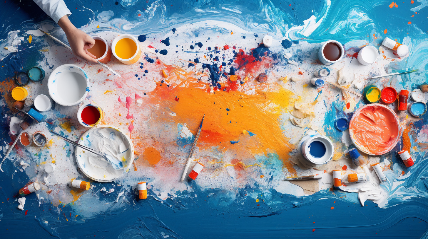 4. Art supplies with vibrant colors