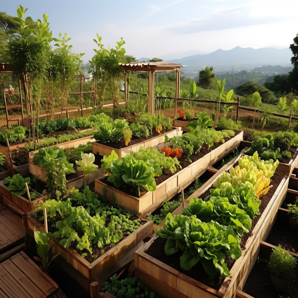 4. Fresh and Vibrant Vegetable Garden