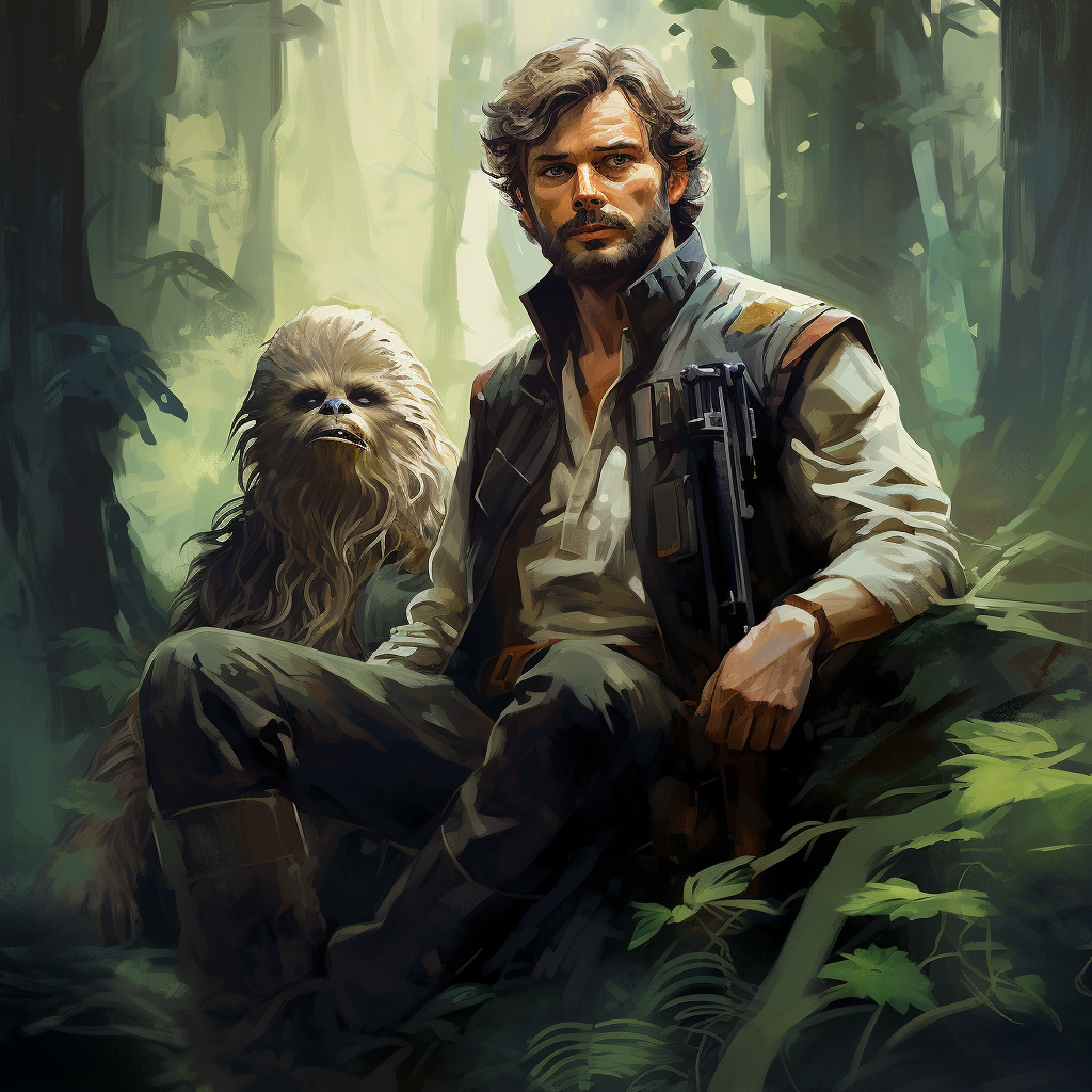 4. Charming duo of Han Solo and Baby Yoda on Endor