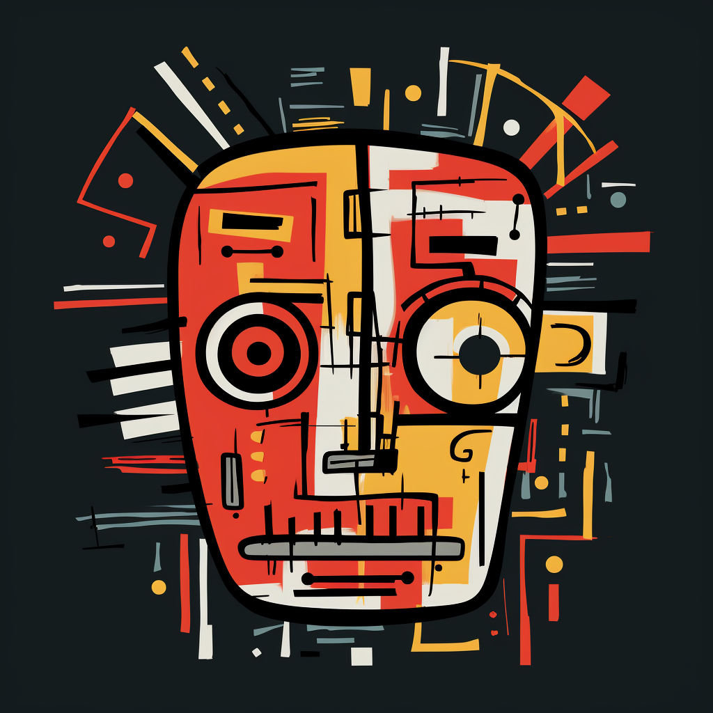 4. Abstract robot face by Jean-Michel Basquiat