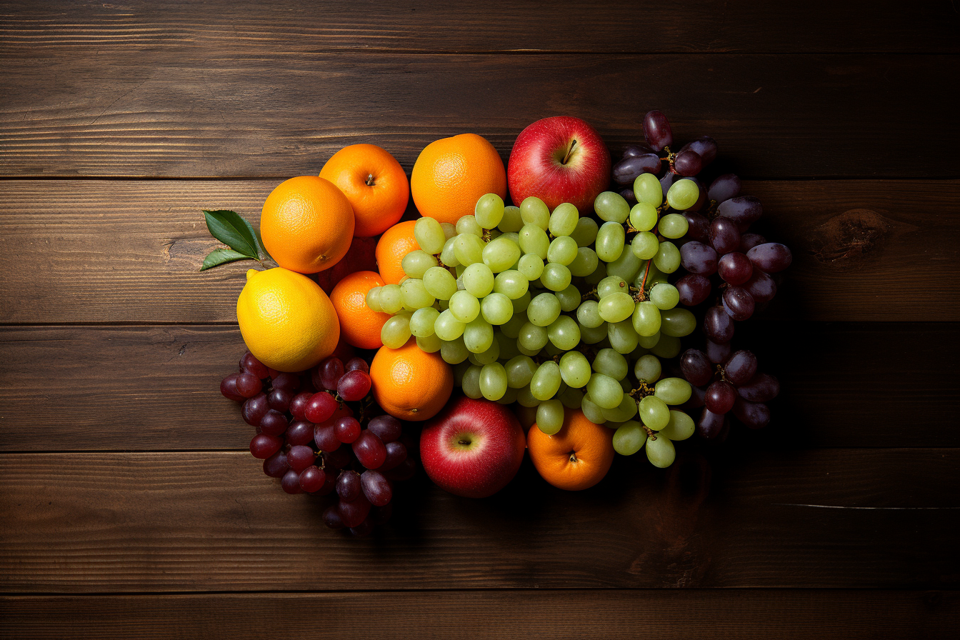 4. Delicious Fruits on Wooden Table