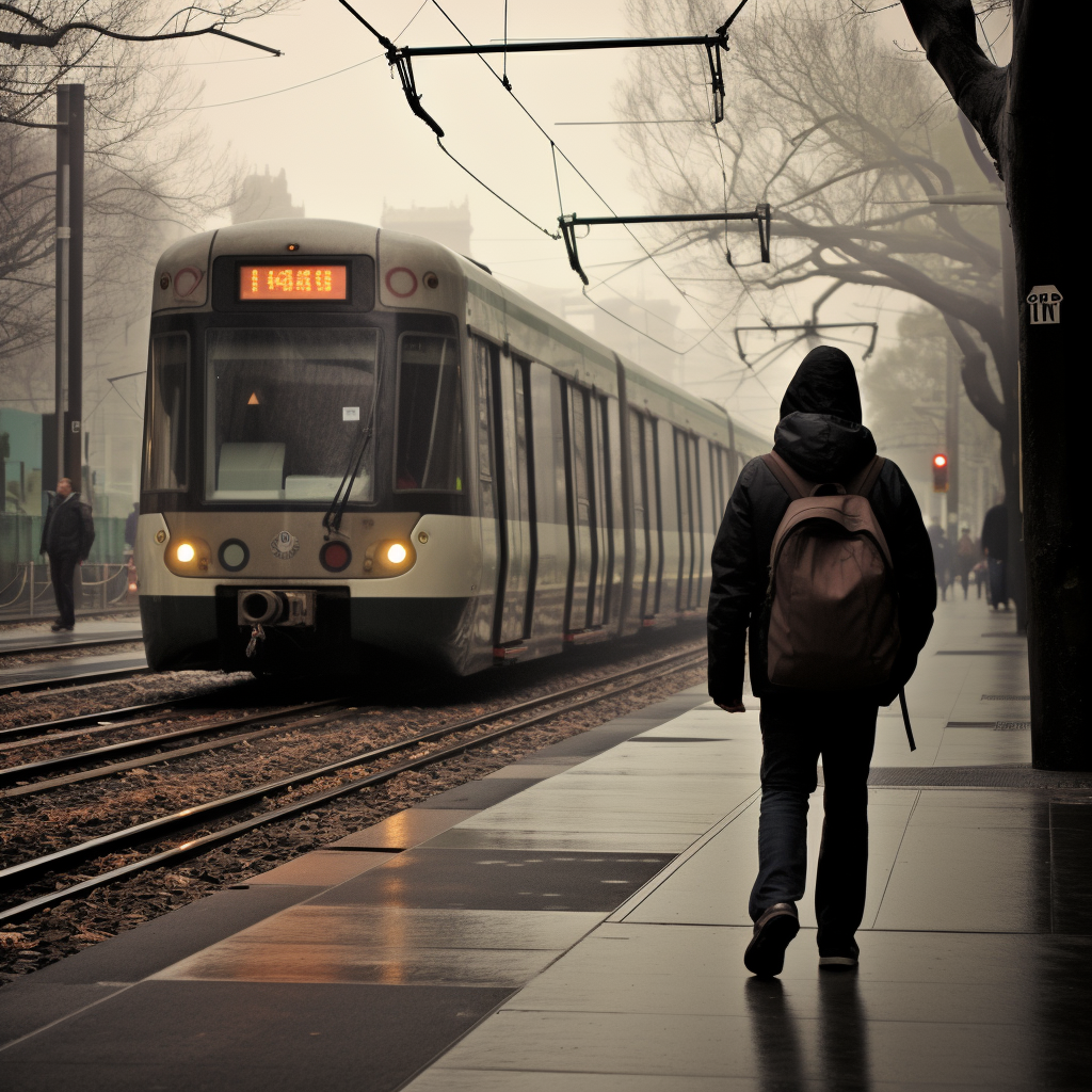 4. Image of a commuter waiting