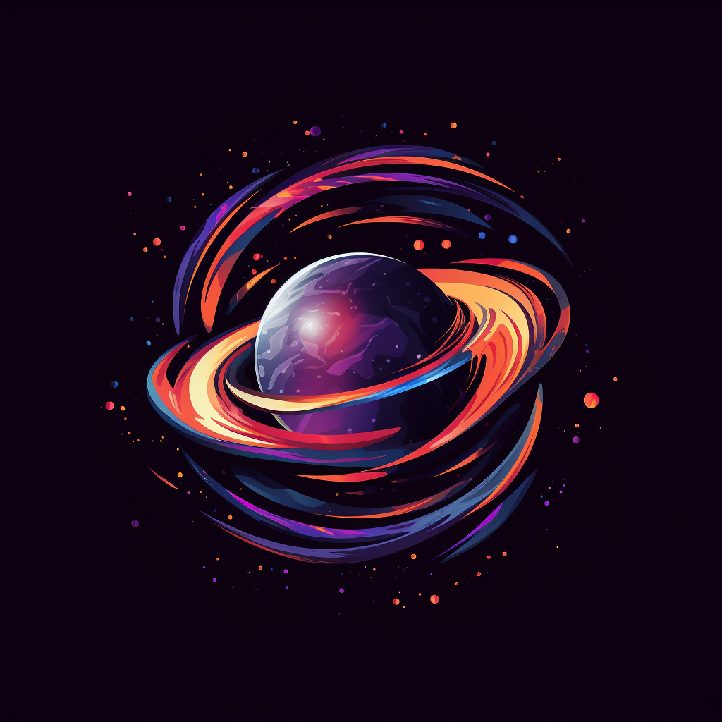 4. Logo featuring a celestial galaxy scene