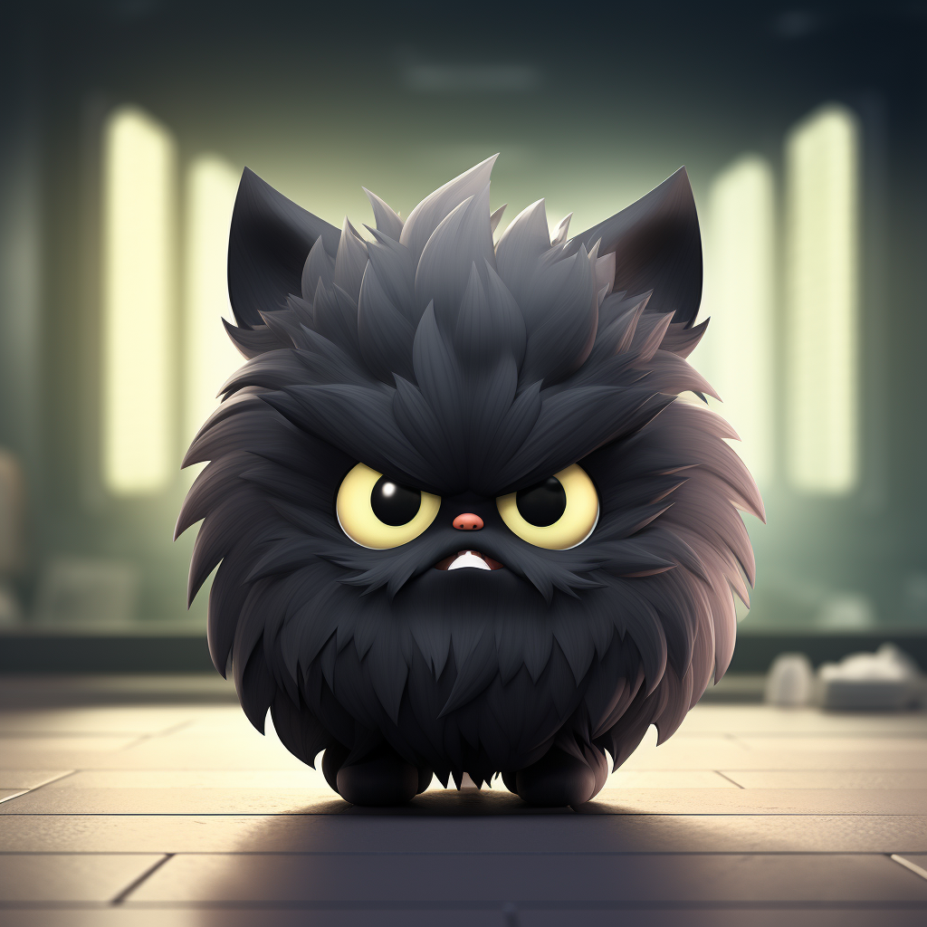 4. Angry black fur ball community logo