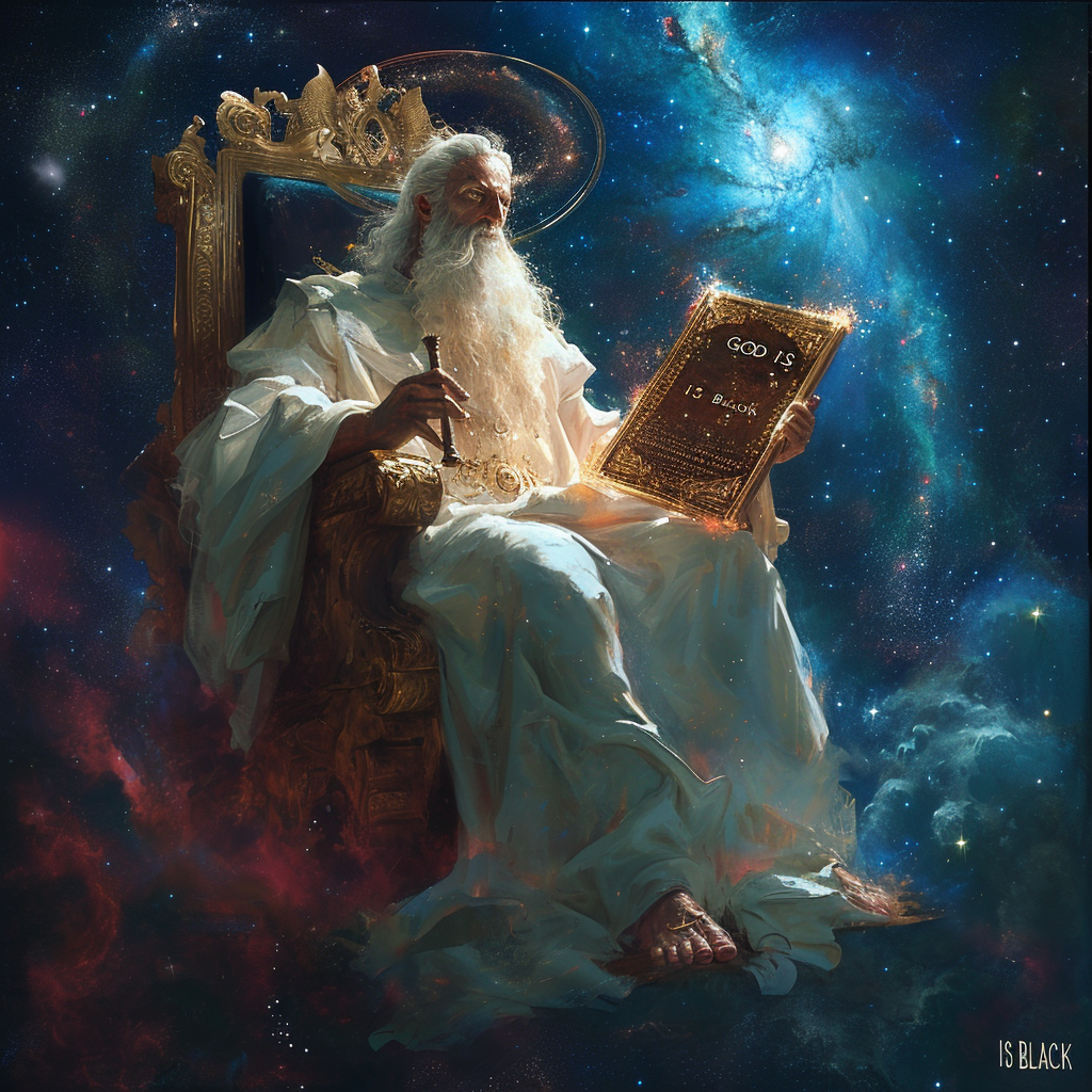 4. Image of majestic white blonde father God on a throne