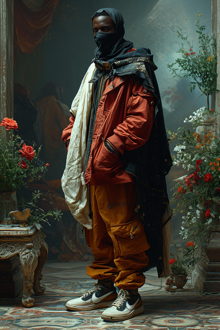 4. Man in Contemporary Streetwear Renaissance Painting