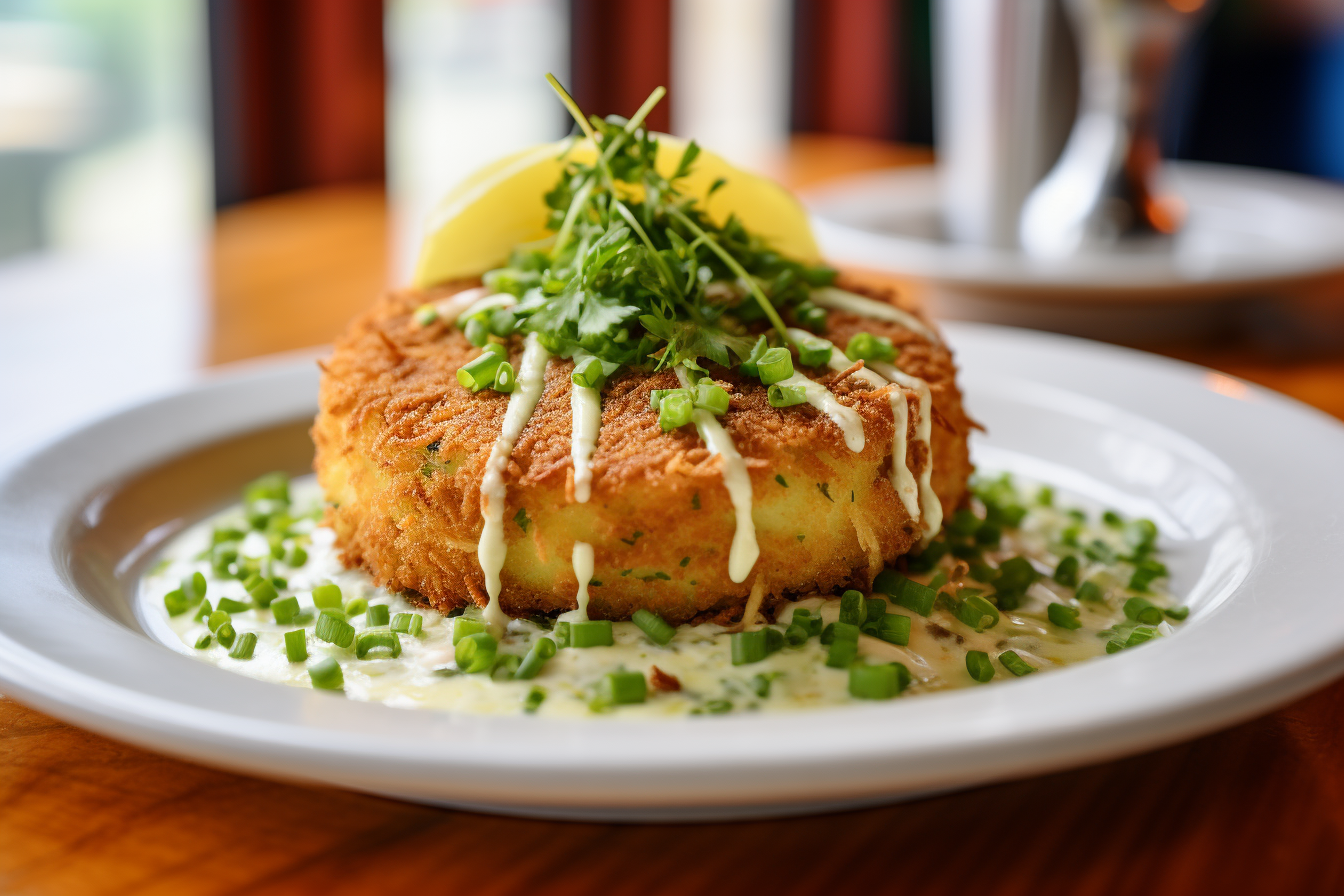 4. Crispy golden-brown clam cake with briny goodness.