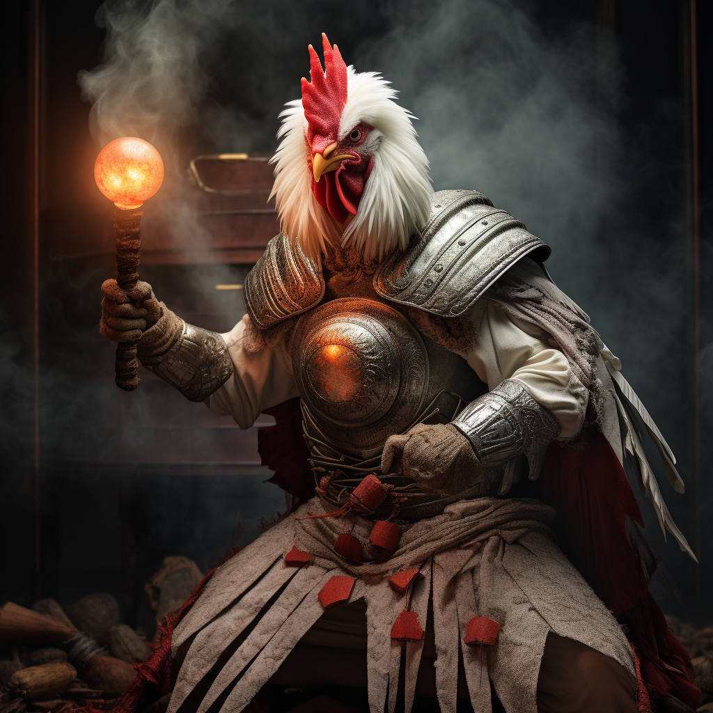 4. Rooster Jedi Master wields eggs to conquer the galaxy.