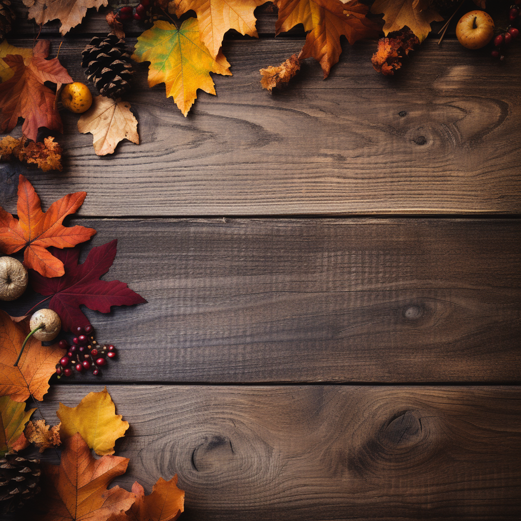 4. Beautiful autumn wood background with rustic charm