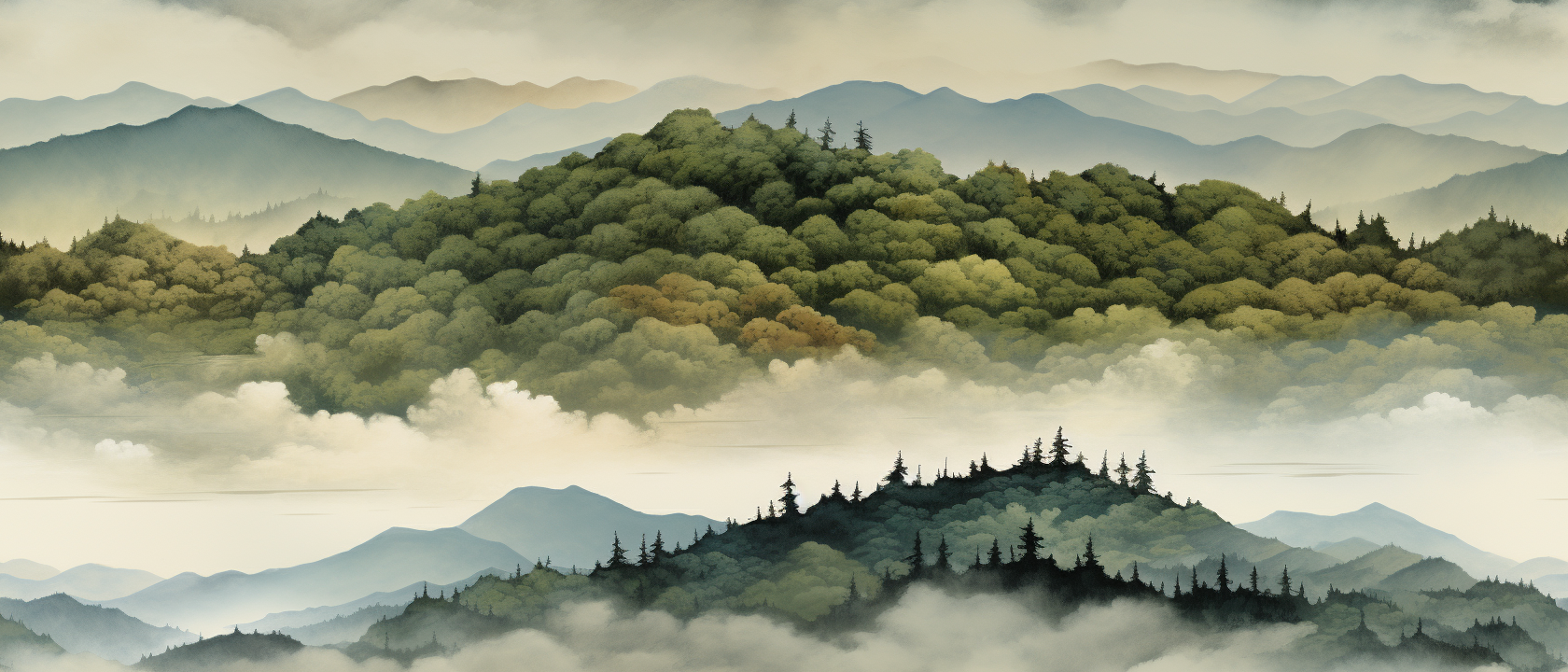 4. Beautiful travel poster of Smokey Mountains National Park