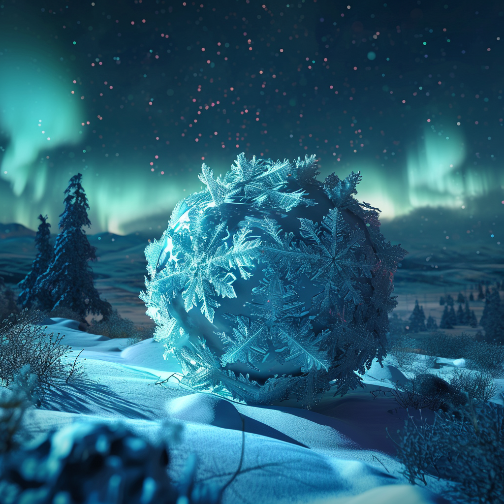 4. Mesmerizing Snowflake Aurora Planet Image ALT Text